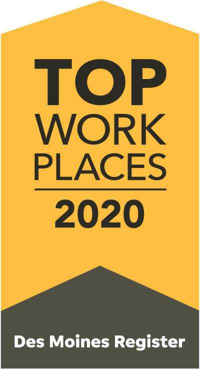 Des Moines Register Iowa Top Workplaces 2020 Award