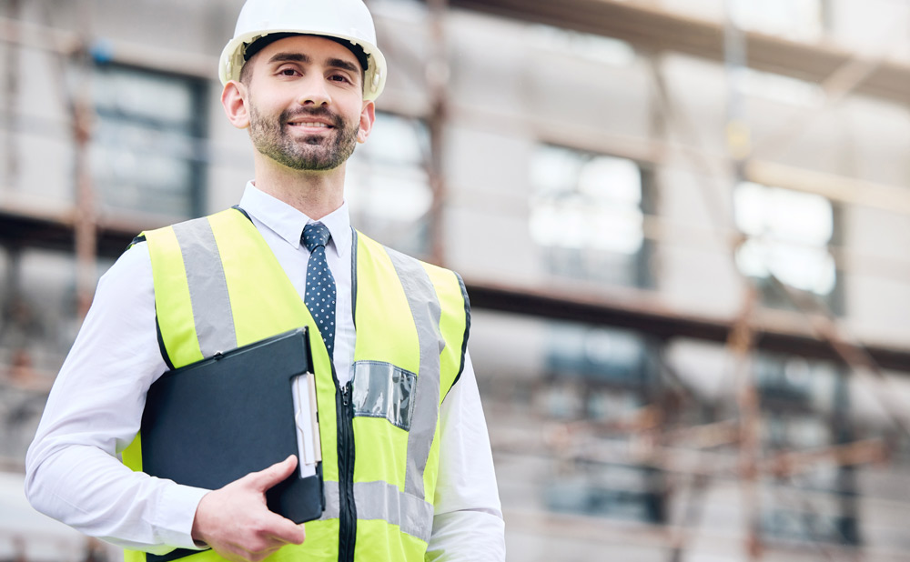 foreman in hard hat and vest