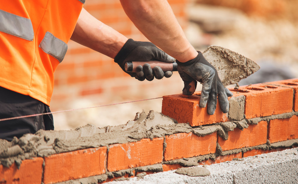 bricklayer at work